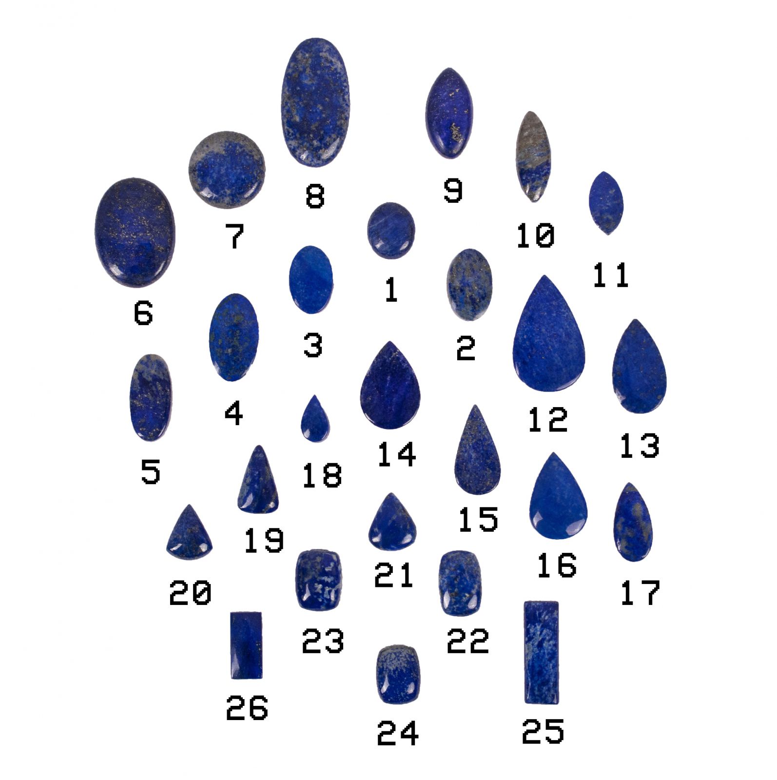 Brúsený polodrahokam - Lapis Lazuli India