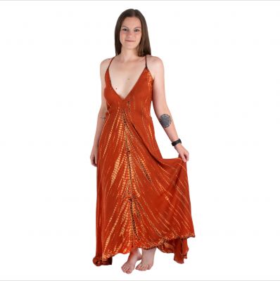 Dlhé oranžové batikované šaty Tripta Orange | UNI
