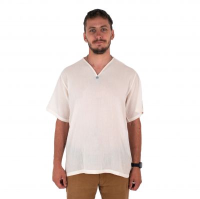 Kurta Lamon Cream - pánska košeľa s krátkym rukávom | S, M, L, XL, XXL, XXXL