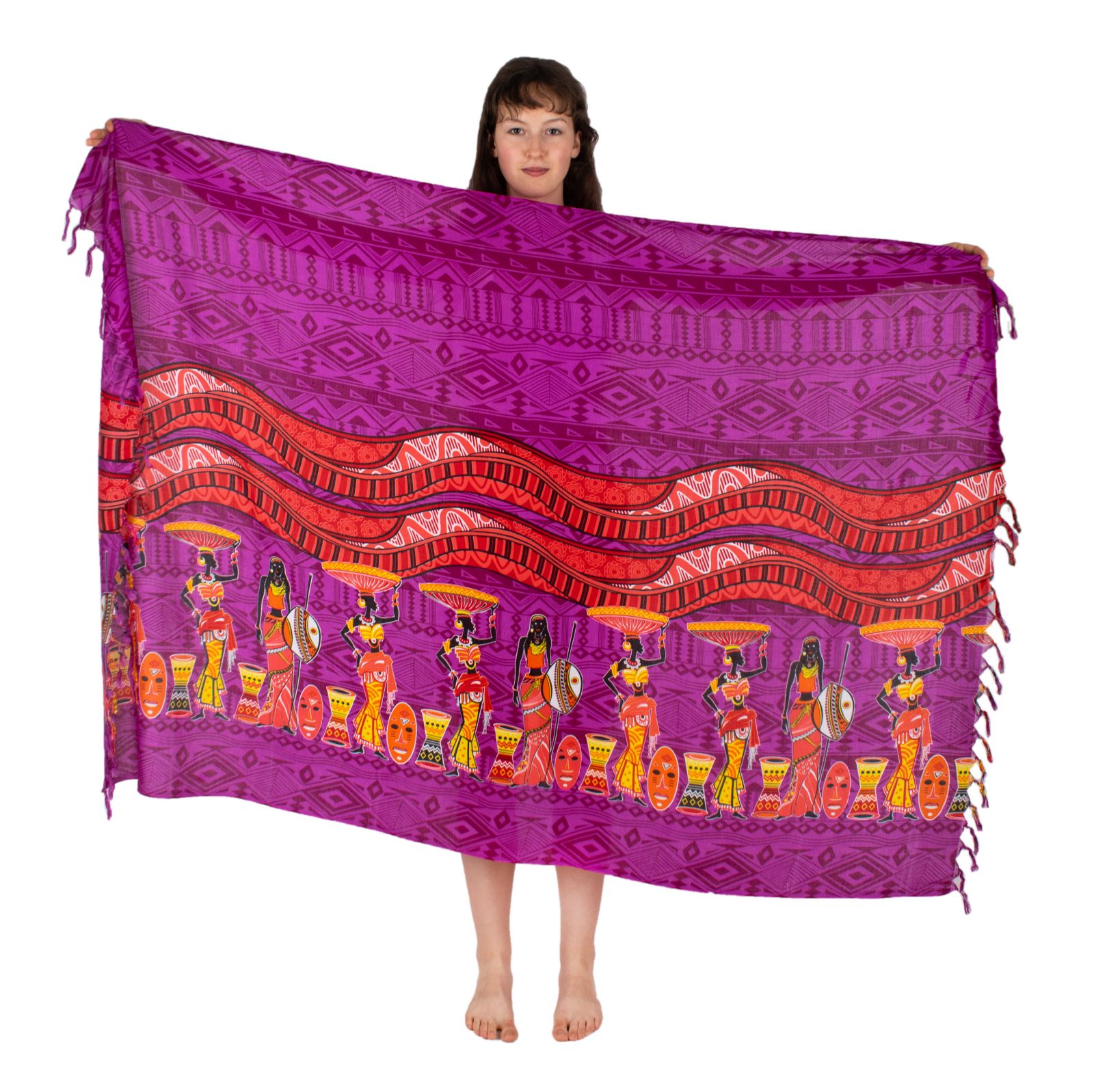 Sarong / pareo / plážová šatka African Women Purple Thailand