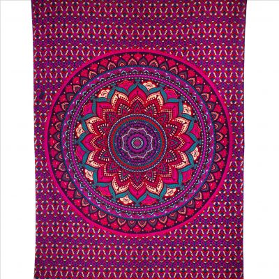 Bavlnený prehoz cez posteľ Lotosová mandala – fialový India