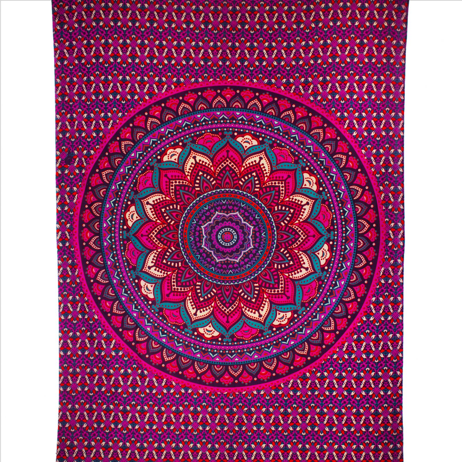Bavlnený prehoz cez posteľ Lotosová mandala – fialový India