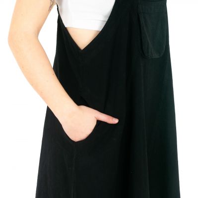Čierne bavlnené šaty s láclom Jayleen Black Nepal