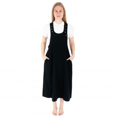 Čierne bavlnené šaty s láclom Jayleen Black | S/M, L/XL, XXL