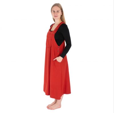Červené bavlnené šaty s láclom Jayleen Red Nepal