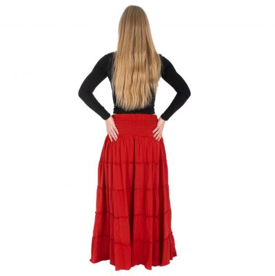 Dlhá červená etno / hippie sukňa Bhintuna Red Nepal