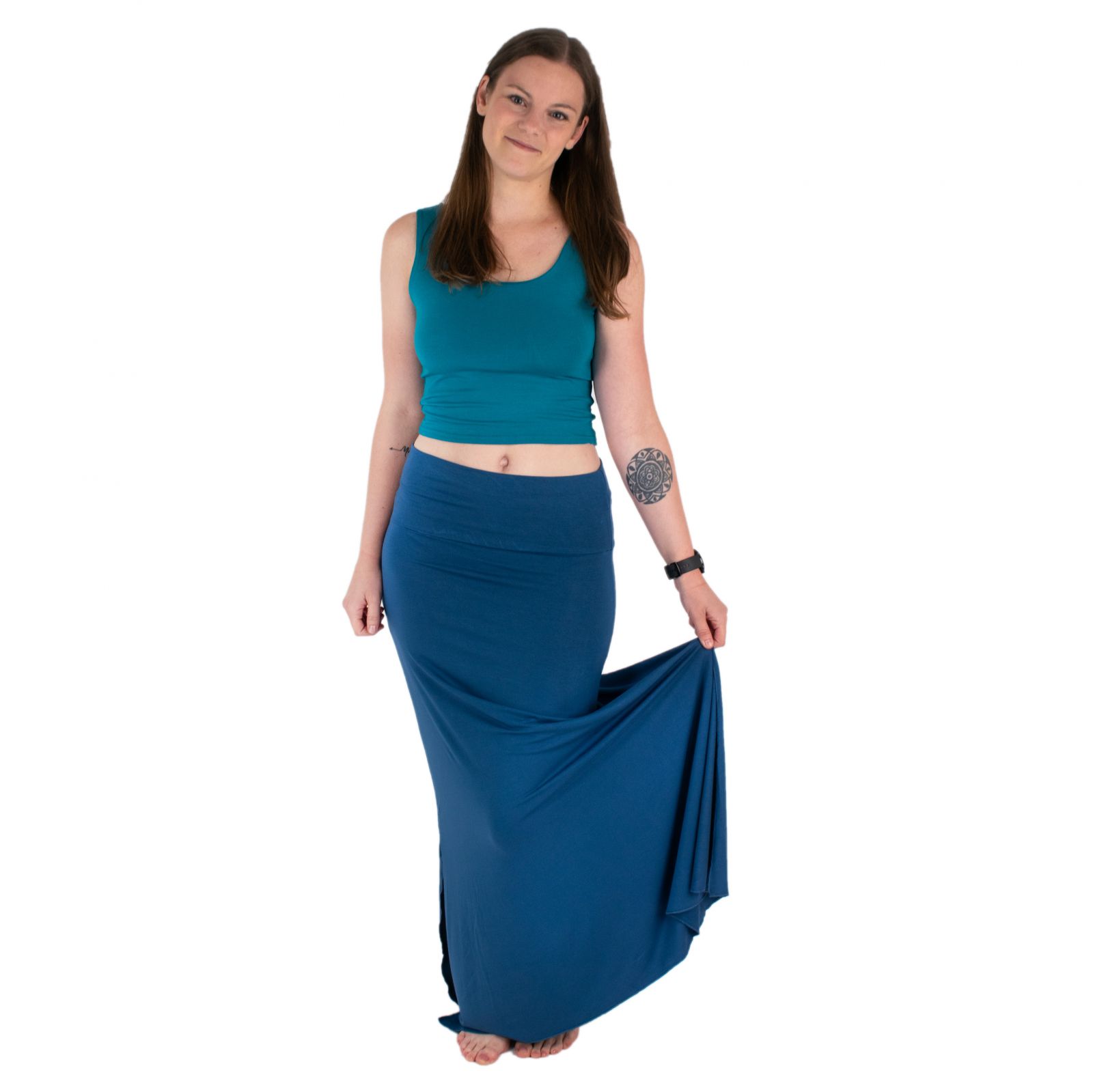 Dlhá jednofarebná sukňa Panjang Cobalt Blue Thailand