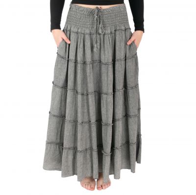 Dlhá sivá etno / hippie sukňa Bhintuna Grey Nepal
