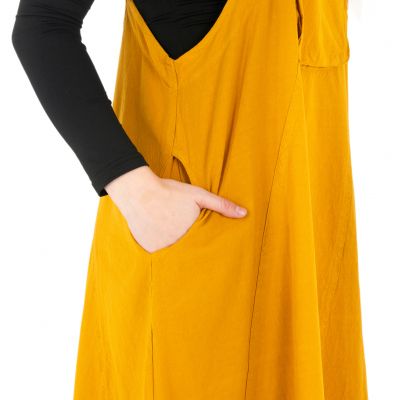 Horčicovo žlté bavlnené šaty s láclom Jayleen Mustard yellow Nepal