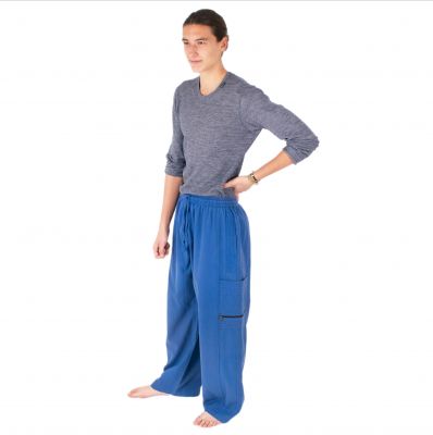modré pánske bavlnené nohavice Taral Blue Nepal