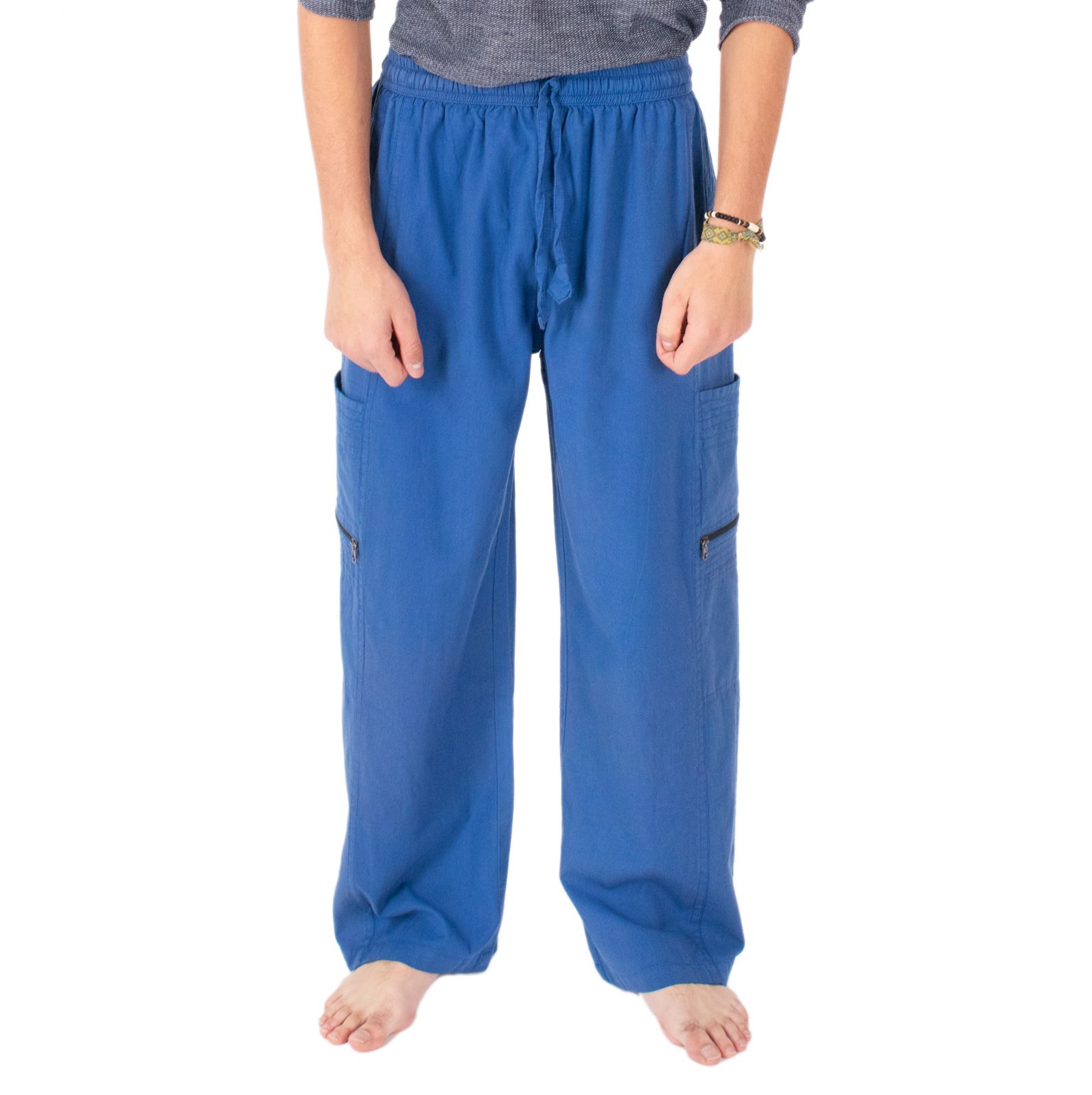 modré pánske bavlnené nohavice Taral Blue Nepal