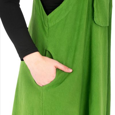Zelené bavlnené šaty s láclom Jayleen Green Nepal