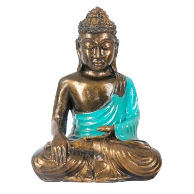 Malovaná soška zo živice Farebný Buddha 23 cm tyrkysový