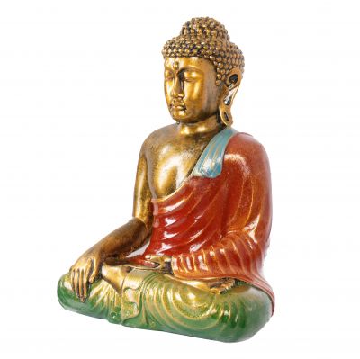 Malovaná soška zo živice Farebný Buddha 30 cm Indonesia