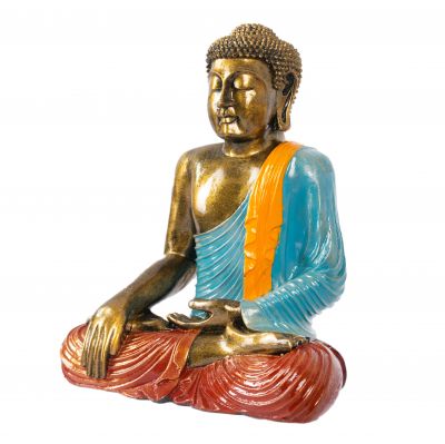 Malovaná soška zo živice Farebný Buddha 40 cm Indonesia