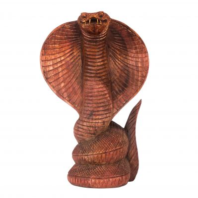 Vyrezávané drevené soška Kobra Indonesia