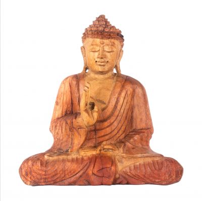 Vyrezávaná drevená soška Sediaci Budha 1 | 20 cm, 32 cm