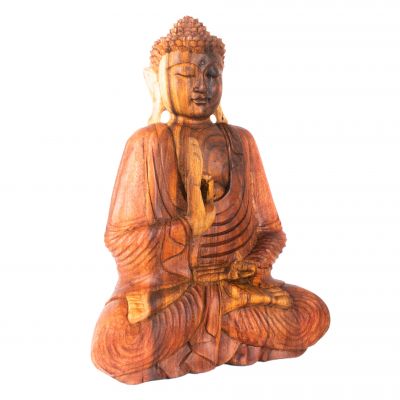 Vyrezávaná drevená soška Sediaci Budha 1 Indonesia