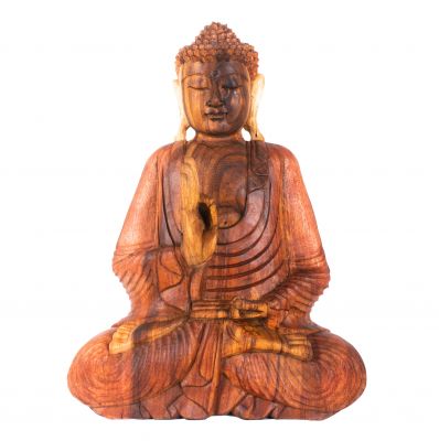 Vyrezávaná drevená soška Sediaci Budha 1 | 45 cm, 50 cm, 62 cm