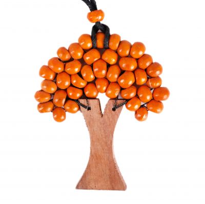 Drevený prívesok Stromček - oranžový | malý, veľký