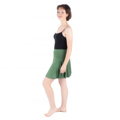 Khaki zelená kruhová mini sukňa Lutut Khaki Thailand