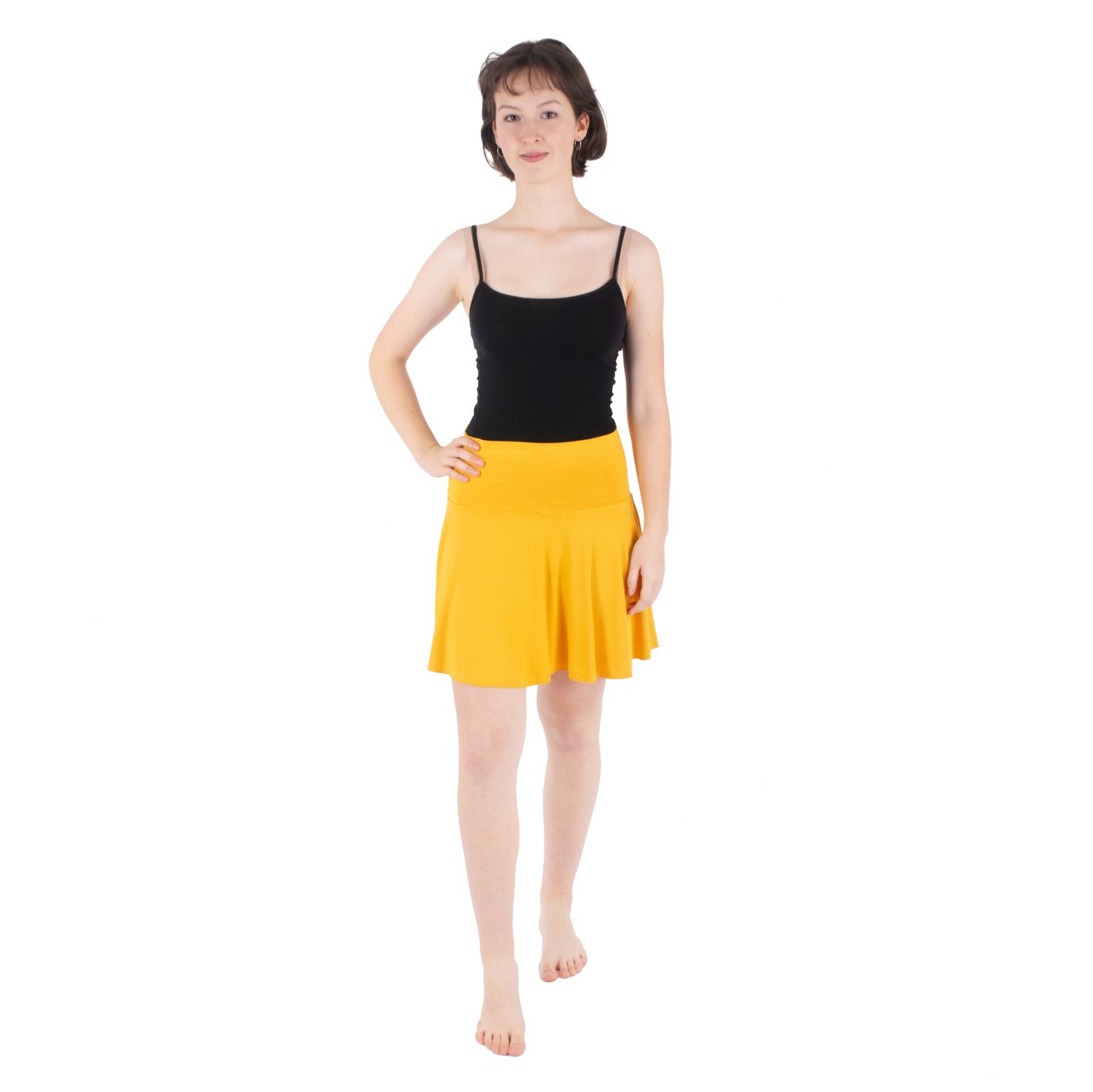 Žltá kruhová mini sukňa Lutut Yellow Thailand
