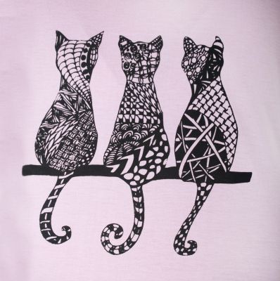 Dámske tričko s krátkym rukávom Darika Cats 2 Violet Thailand