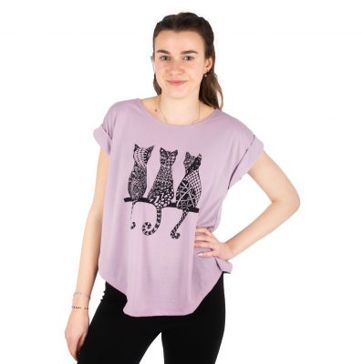 Dámske tričko s krátkym rukávom Darika Cats 2 Violet | S/M