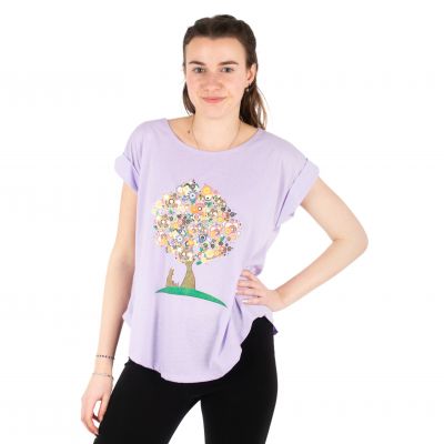 Dámske tričko s krátkym rukávom Darika Tree of Friendship Lilac | S/M