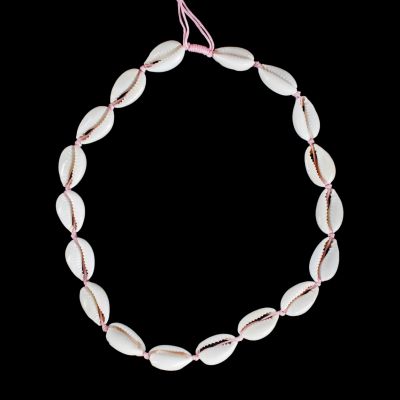 Macramé náhrdelník s mušľami Kauri - Luanna Light Pink