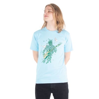 Bavlnené tričko s potlačou Bass of nature – bledomodré | M, L, XL, XXL