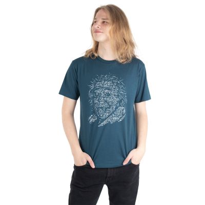 Bavlnené tričko s potlačou Einstein – petrolejovo modré | M, L, XL, XXL