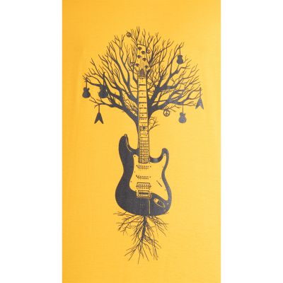 Bavlnené tričko s potlačou Guitar Tree – žlté Thailand