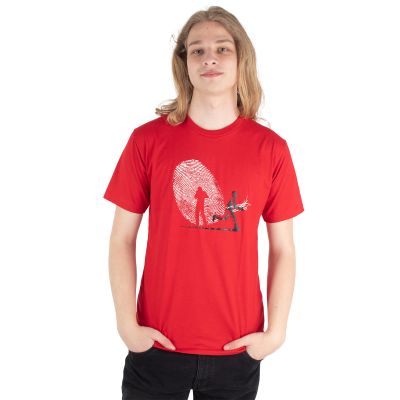 Bavlnené tričko s potlačou Odtlačok – červené | M, L, XL, XXL