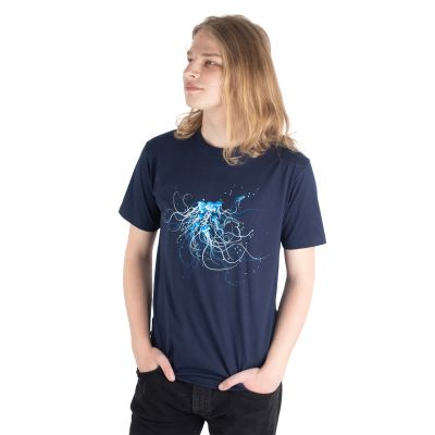 Bavlnené tričko s potlačou Profil z medúz – tmavomodré | M, L, XL, XXL