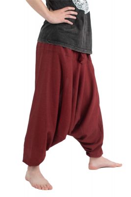 Červené bavlnené háremové nohavice - Badak Merun | UNISIZE