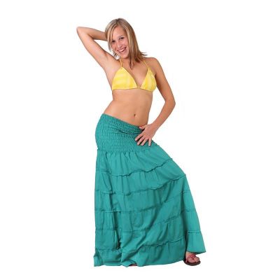 Dlhá etno maxi sukňa Hawa Turquoise | UNI