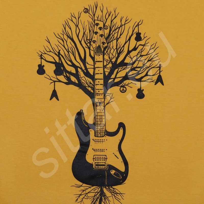 Bavlnené tričko s potlačou Guitar Tree Thailand