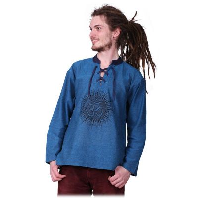 Kurta Matahari Pirus - pánska košeľa s dlhým rukávom Nepal