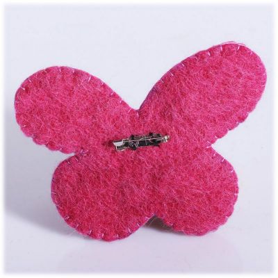 Plstená brošňa Motýľ Ružový