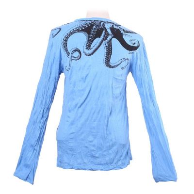 Pánske tričko Sure s dlhým rukávom - Octopus Attack Turquoise Thailand