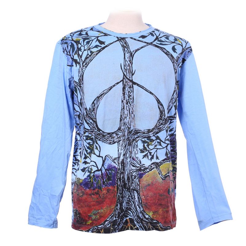 Tričko Mirror s dlhým rukávom - Tree of Peace Blue Thailand
