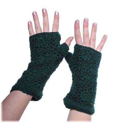 Vlnené bezprstové rukavice Bardia Dark Green